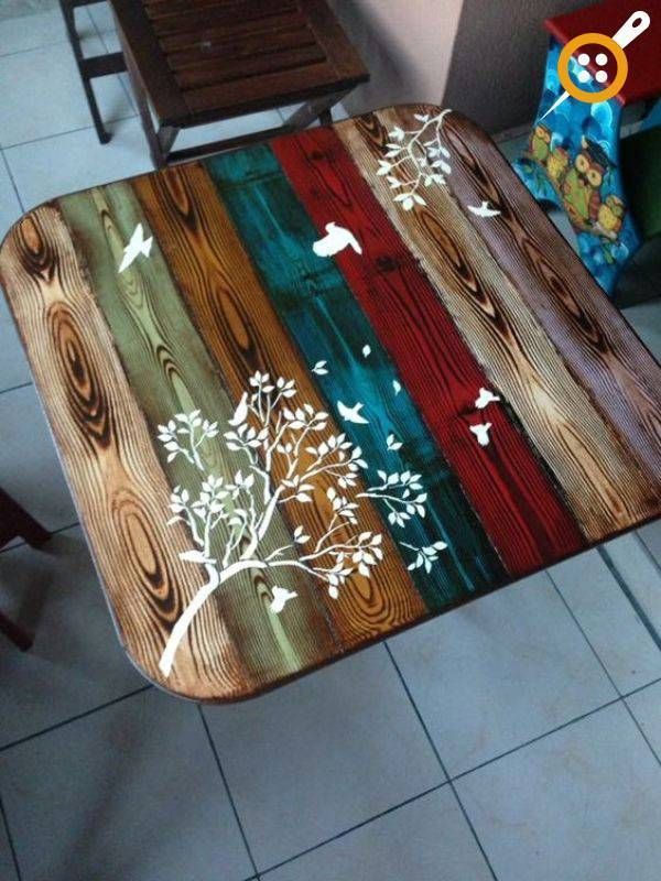 ideas para pintar mesas de madera
