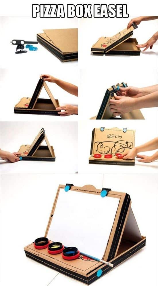 manualidades con cajas de pizza 