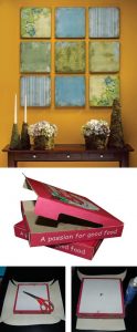 decoracion cajas pizza cuadros muy ingenioso