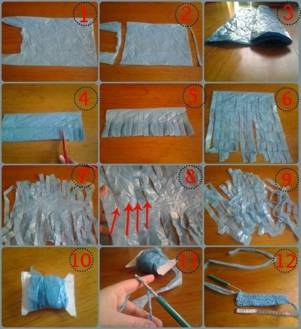 como reciclar bolsas de plástico hilos para tejer