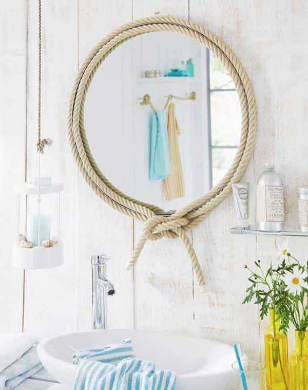 manualidades fáciles para el baño lazos para espejos