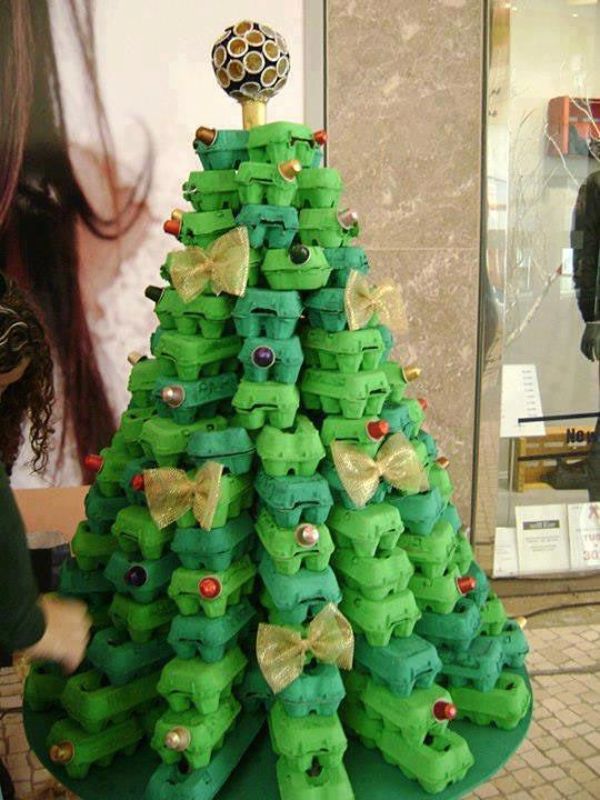 adornos de navidad reciclados arboles