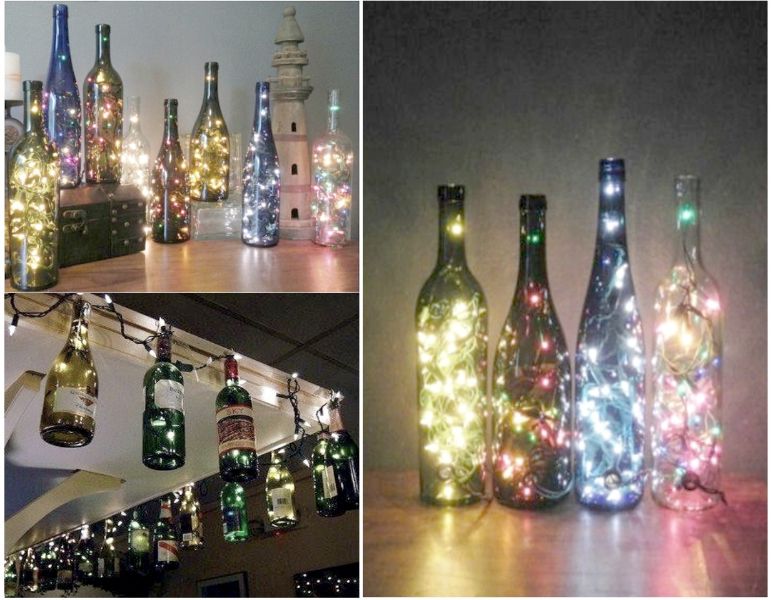 cosas recicladas con botellas lamparas