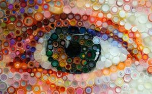 tapas de botellas reciclaje obras visuales