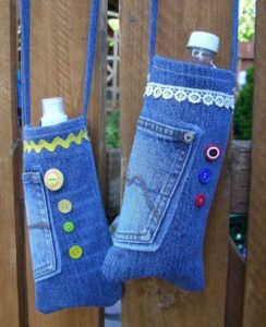 jeans reciclados mochila para agua