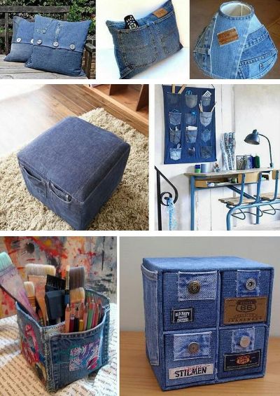 jeans reciclados para el hogar